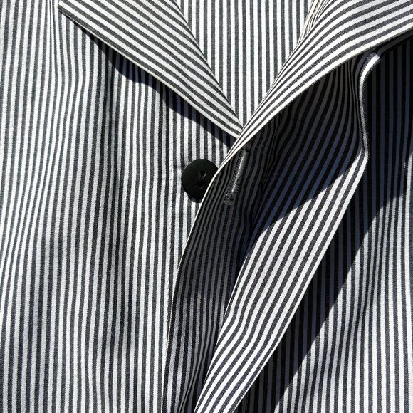 Women’s PLANET 100% Cotton Pinstriped Button Up Shirt, Black/White OS - Picture 5 of 14